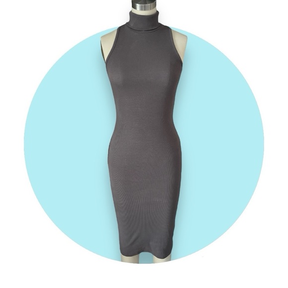 Zara Grey Turtleneck Dress - Picture 1 of 4